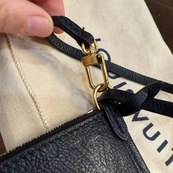 Louis Vuitton Black Monogram Leather Wristlet Pouch - Picture 2 of 12